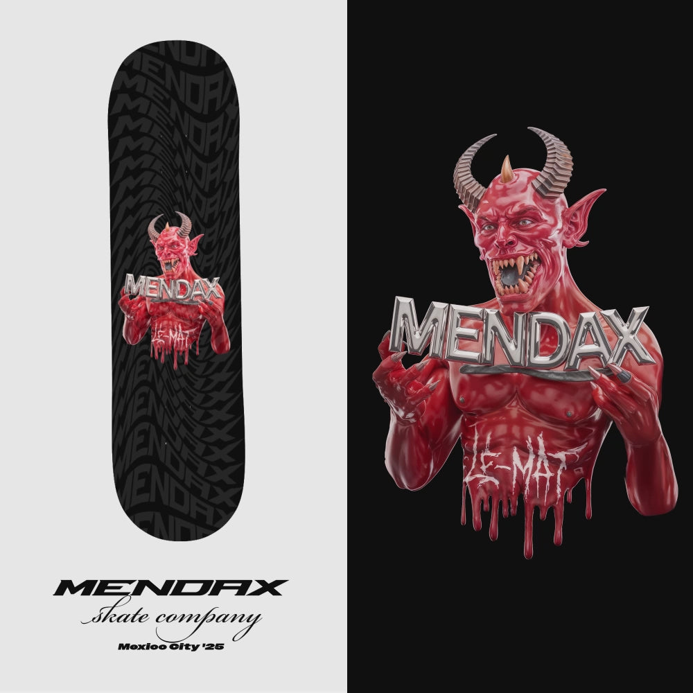 Mendax x Le m4t Tabla de Skate con relieve